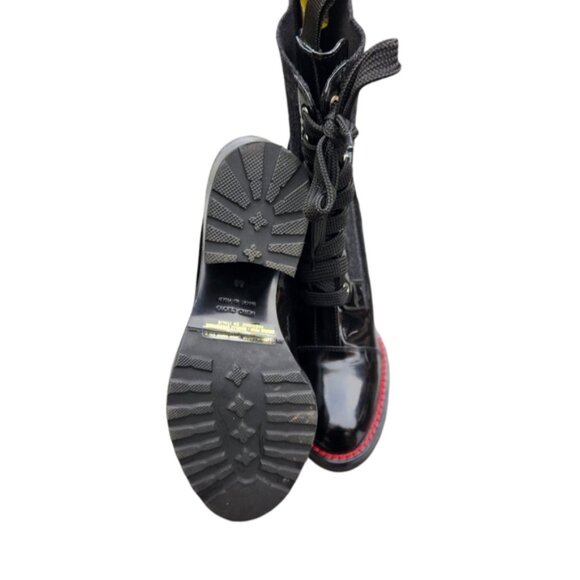 Malo women's black patent Leather Platform boots Size 39 EU - Picture 4 of 9